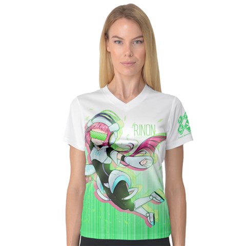 Ddr Rinon Women V-neck Sport Mesh Tee by concon