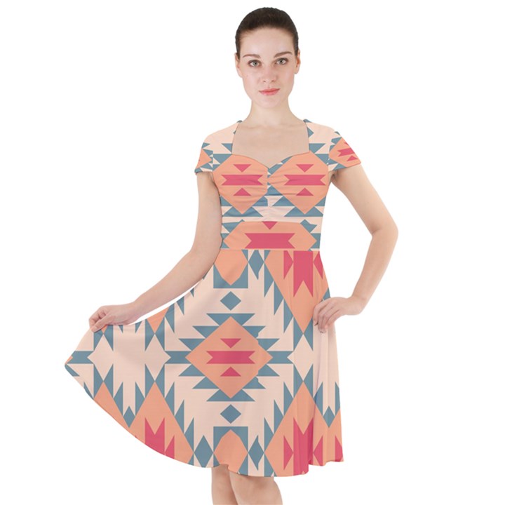 Tribal signs 2          Cap Sleeve Midi Dress