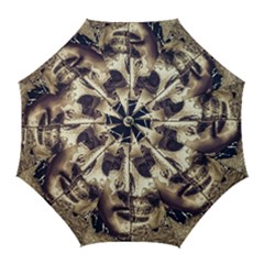 Creepy Photo Collage Artwork Golf Umbrellas by dflcprintsclothing