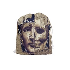 Creepy Photo Collage Artwork Drawstring Pouch (large) by dflcprintsclothing