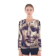 Creepy Photo Collage Artwork Women s Long Sleeve Tee