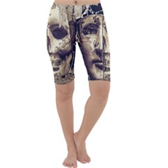 Creepy Photo Collage Artwork Cropped Leggings  by dflcprintsclothing