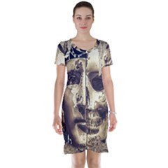 Creepy Photo Collage Artwork Short Sleeve Nightdress by dflcprintsclothing