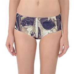 Creepy Photo Collage Artwork Mid-waist Bikini Bottoms