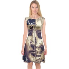 Creepy Photo Collage Artwork Capsleeve Midi Dress by dflcprintsclothing