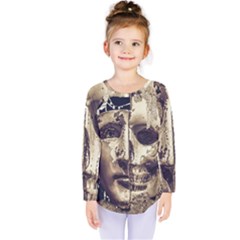 Creepy Photo Collage Artwork Kids  Long Sleeve Tee