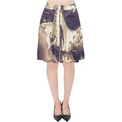 Creepy Photo Collage Artwork Velvet High Waist Skirt by dflcprintsclothing