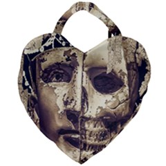 Creepy Photo Collage Artwork Giant Heart Shaped Tote by dflcprintsclothing