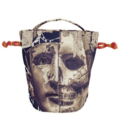 Creepy Photo Collage Artwork Drawstring Bucket Bag