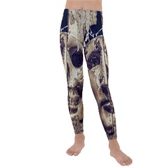 Creepy Photo Collage Artwork Kids  Lightweight Velour Leggings by dflcprintsclothing