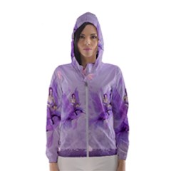 Fairy With Fantasy Bird Hooded Windbreaker (women) by FantasyWorld7