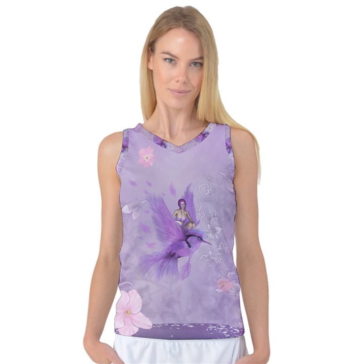 Fairy With Fantasy Bird Women s Basketball Tank Top