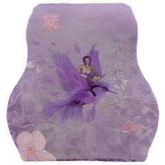 Fairy With Fantasy Bird Car Seat Velour Cushion  by FantasyWorld7