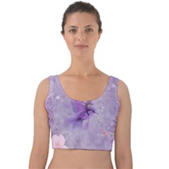 Fairy With Fantasy Bird Velvet Crop Top by FantasyWorld7