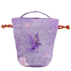 Fairy With Fantasy Bird Drawstring Bucket Bag by FantasyWorld7