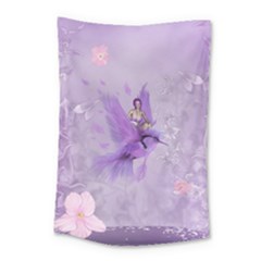 Fairy With Fantasy Bird Small Tapestry by FantasyWorld7