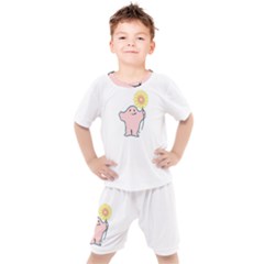 Huggiepops - Flower - By Larenard Studios Kids  Tee And Shorts Set by LaRenard