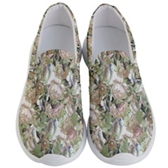 Romantic Beige Flowers Men s Lightweight Slip Ons by retrotoomoderndesigns