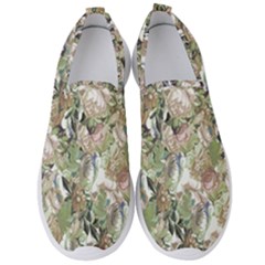 Romantic Beige Flowers Men s Slip On Sneakers