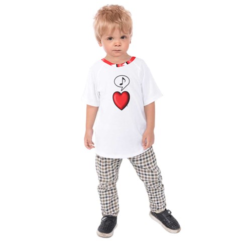 Whistling Heart - By Larenard Studios Kids  Raglan Tee by LaRenard