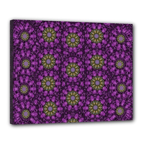 Ornate Heavy Metal Stars In Decorative Bloom Canvas 20  X 16  (stretched) by pepitasart