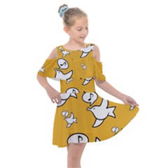 Whistling Sparrow - By Larenard Studios Kids  Shoulder Cutout Chiffon Dress by LaRenard