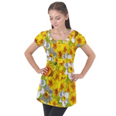 Daffodil Surprise Puff Sleeve Tunic Top