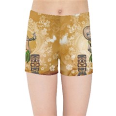 Cute Littel Island Girl Kids  Sports Shorts by FantasyWorld7