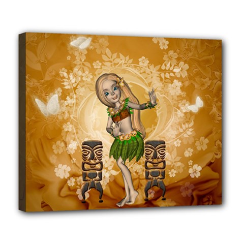 Cute Littel Island Girl Deluxe Canvas 24  X 20  (stretched) by FantasyWorld7