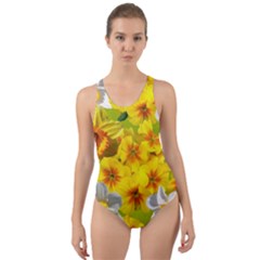 Daffodil Surprise Cut-out Back One Piece Swimsuit