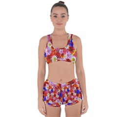 Multicolored Daisies Racerback Boyleg Bikini Set by retrotoomoderndesigns