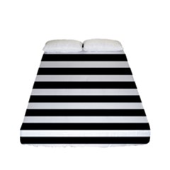 Black Stripes Fitted Sheet (full/ Double Size) by snowwhitegirl