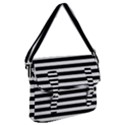 Black Stripes Buckle Messenger Bag View1