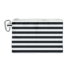 Black Stripes Canvas Cosmetic Bag (medium) by snowwhitegirl