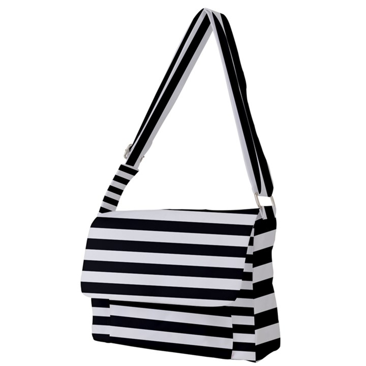 Black Stripes Full Print Messenger Bag