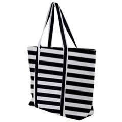 Black Stripes Zip Up Canvas Bag