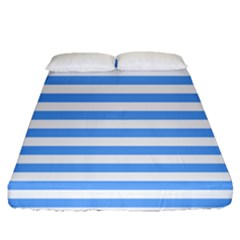 Blue Stripes Fitted Sheet (queen Size) by snowwhitegirl