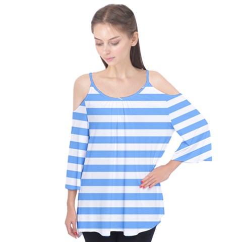 Blue Stripes Flutter Tees by snowwhitegirl