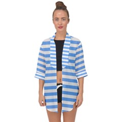 Blue Stripes Open Front Chiffon Kimono by snowwhitegirl