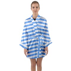 Blue Stripes Long Sleeve Kimono Robe by snowwhitegirl