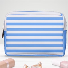 Blue Stripes Make Up Pouch (medium) by snowwhitegirl