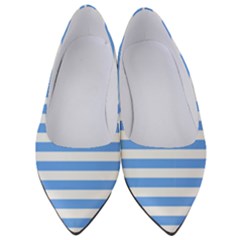 Blue Stripes Women s Low Heels by snowwhitegirl