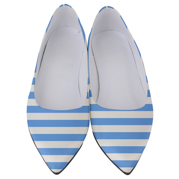 Blue Stripes Women s Low Heels