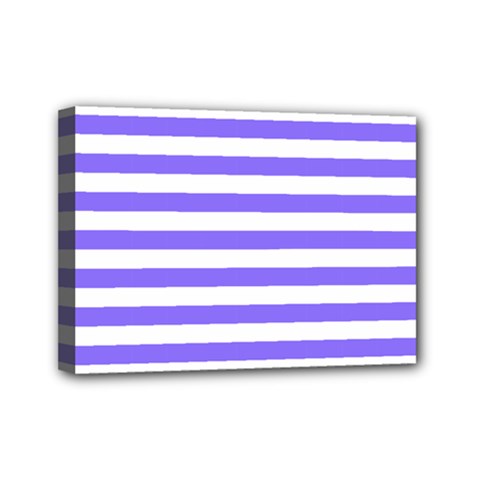 Lilac Purple Stripes Mini Canvas 7  X 5  (stretched) by snowwhitegirl