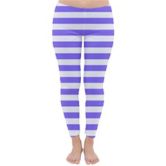 Lilac Purple Stripes Classic Winter Leggings by snowwhitegirl