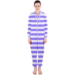 Lilac Purple Stripes Hooded Jumpsuit (ladies)  by snowwhitegirl