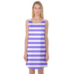 Lilac Purple Stripes Sleeveless Satin Nightdress by snowwhitegirl