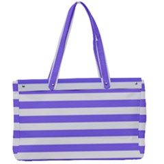 Lilac Purple Stripes Canvas Work Bag