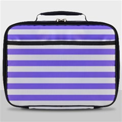 Lilac Purple Stripes Full Print Lunch Bag by snowwhitegirl