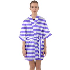 Lilac Purple Stripes Quarter Sleeve Kimono Robe by snowwhitegirl